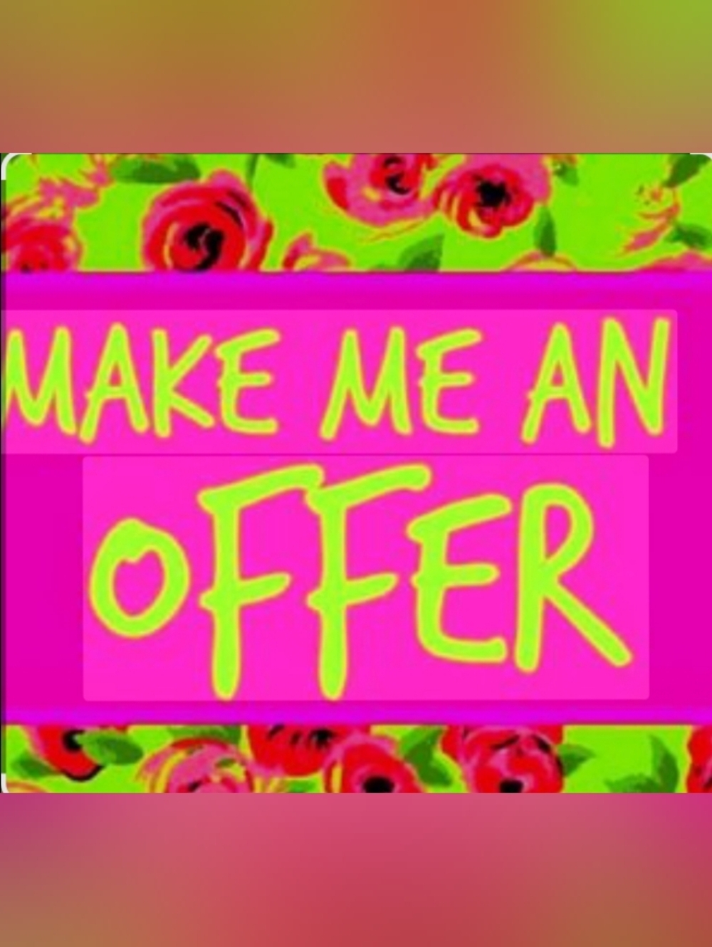 Bright Pink Graphic Sign with Neon Yellow Text